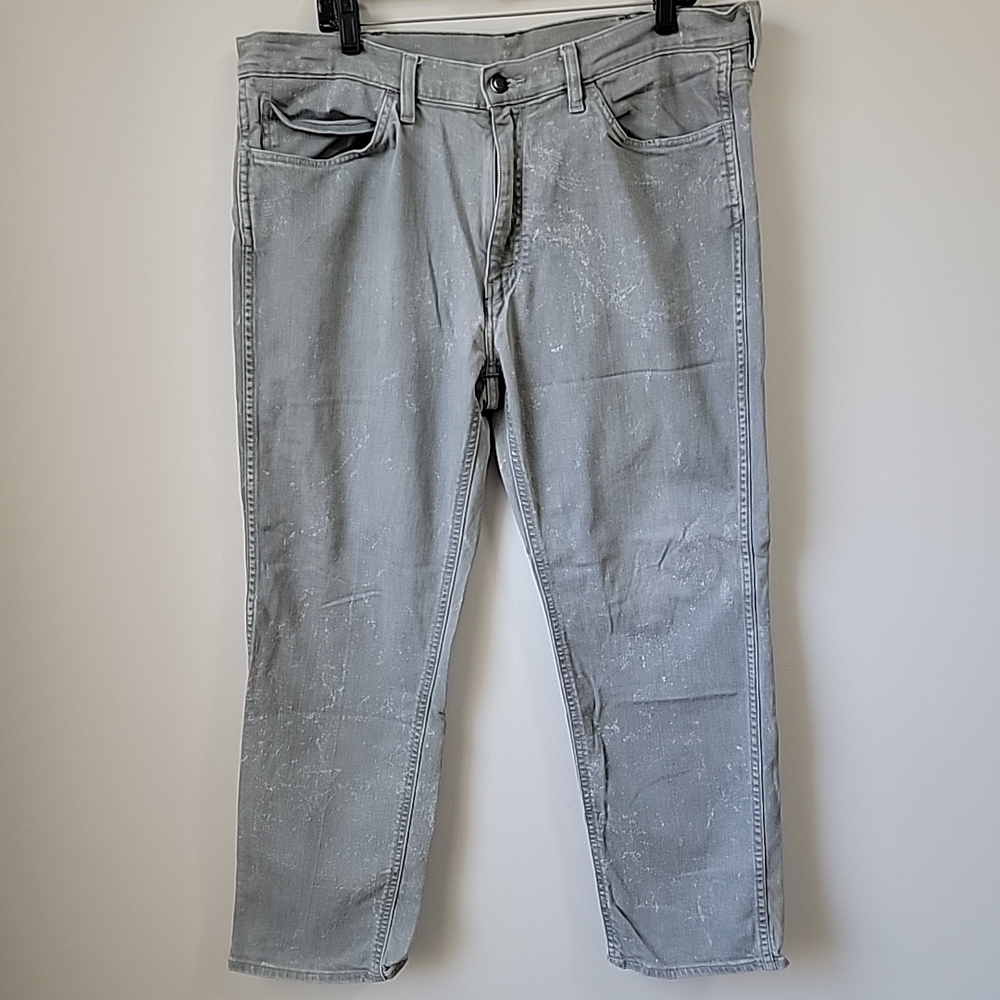 Levis 541 Athletic Taper Jeans Straight Mens 38x30 Gray Mid Rise Stretch EUC